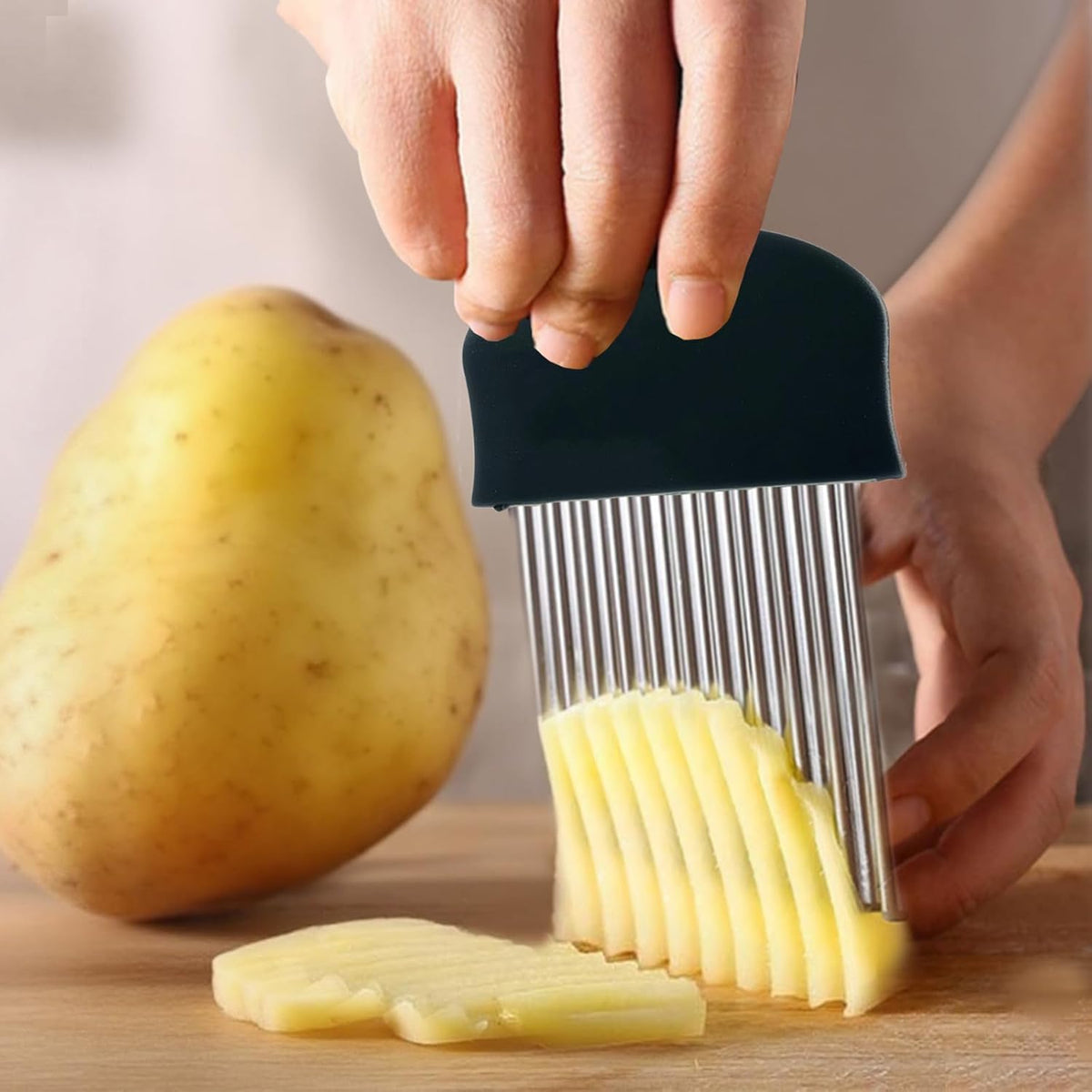 Crinkle Cutter for Veggies & Potatoes,Stainless Steel