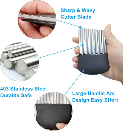 Crinkle Cutter for Veggies & Potatoes,Stainless Steel