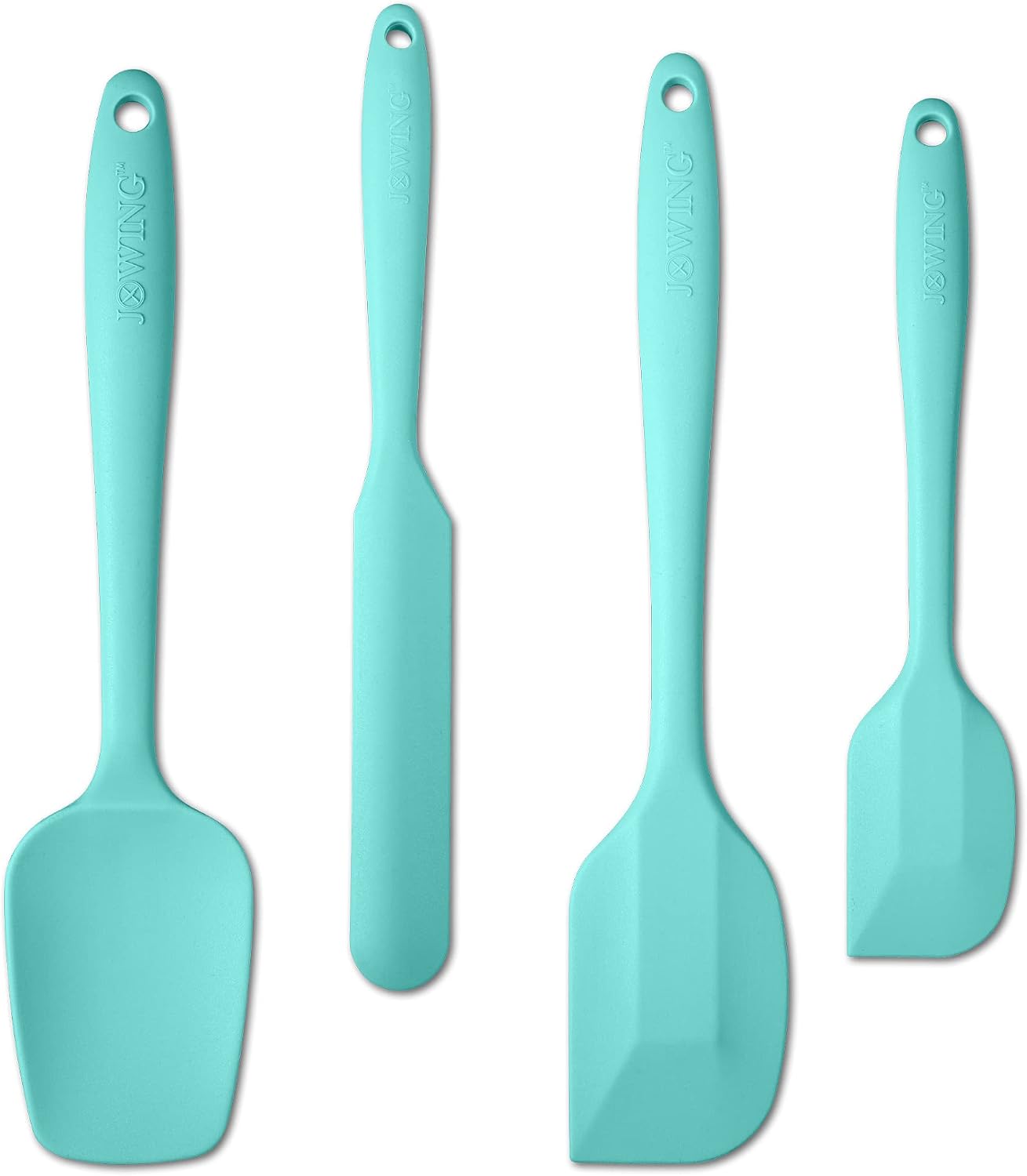 4 Piece Silicone Spatula Set, Flexible Heat Resistant Non-scratch Baking Cooking Rubber Spatulas with Stainless Steel Core, Orange | One-piece silicone rubber spatulas for baking and cooking; flexible tips, gentle on nonstick cookware and dishwasher safe