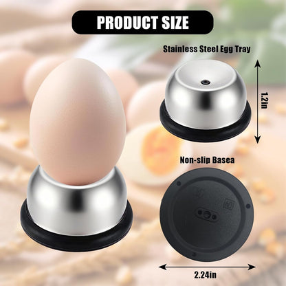Egg Piercer for Raw Eggs, Stainless Steel Needle Egg Punch Tool with Black Anti-Slip Base to Get Good Hard Boiled Eggs for Home and Commercial Kitchen Use