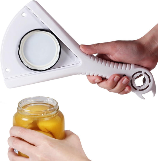 Jar Opener, Effortless for Weak Hands & Seniors with Arthritis, Original Jar Lid & Bottle Opener, Double U-Shaped Grooves Grip Bottle Opener for Any Size Lid