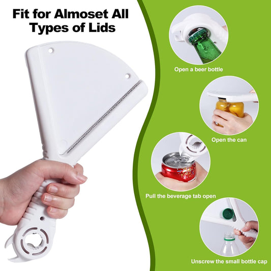 Jar Opener, Effortless for Weak Hands & Seniors with Arthritis, Original Jar Lid & Bottle Opener, Double U-Shaped Grooves Grip Bottle Opener for Any Size Lid
