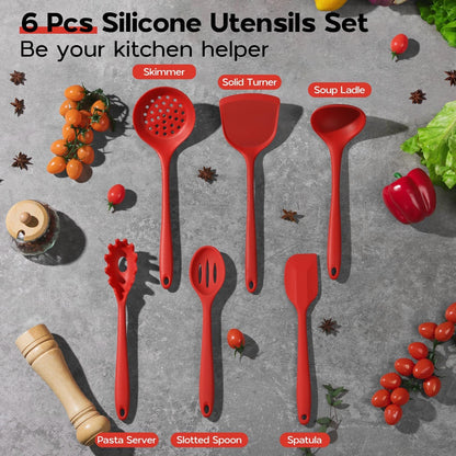 Kitchen Utensils Set, 10 Pieces Black Silicone Cooking Utensils Set