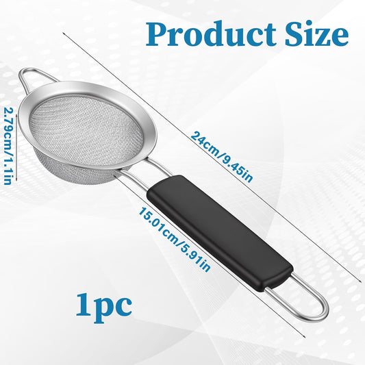 Strainers Fine Mesh, 3.3" Fine Cocktail Strainer Juice Strainers Stainless Steel Small Metal Strainer for Loose Tea Mini Sifter with Handle for Cocktail Tea Coffee Juice