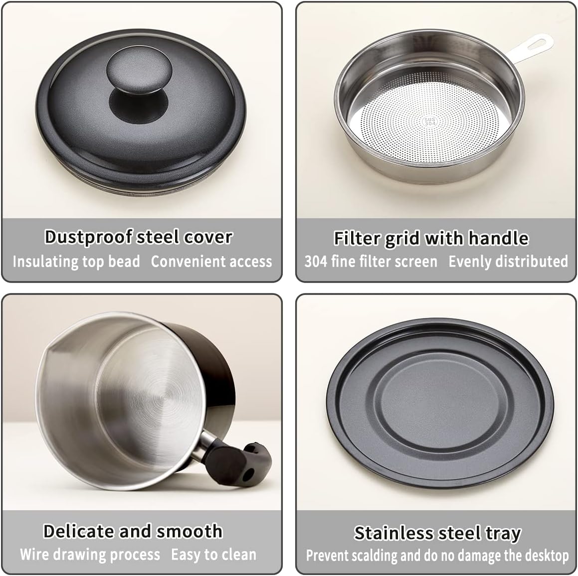 Bacon Grease Container With Strainer, 48 oz Stainless Steel Oil Container, Pot Fat Storage With Lid, Easy Grip Handle Suitable For Storing Frying Oil And Cooking Grease 1. Silver