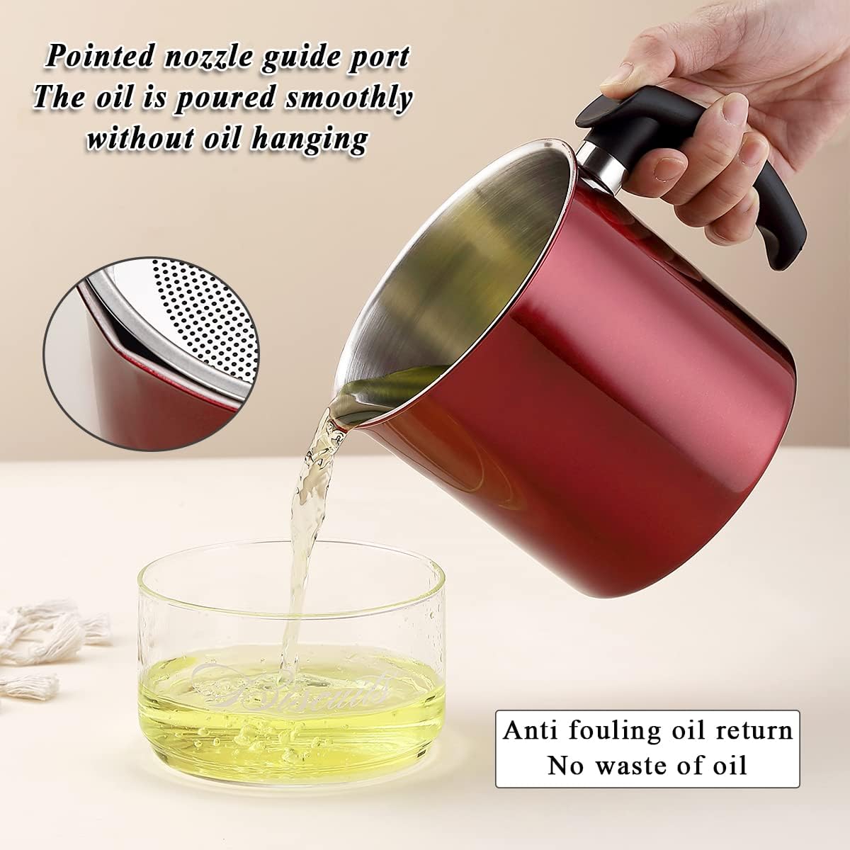 Bacon Grease Container With Strainer, 48 oz Stainless Steel Oil Container, Pot Fat Storage With Lid, Easy Grip Handle Suitable For Storing Frying Oil And Cooking Grease 1. Silver
