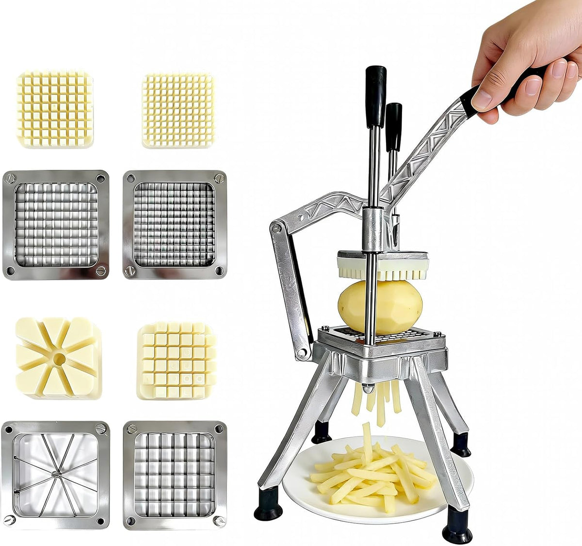 French Fry Cutter Vegetable Chopper with 6 Blades