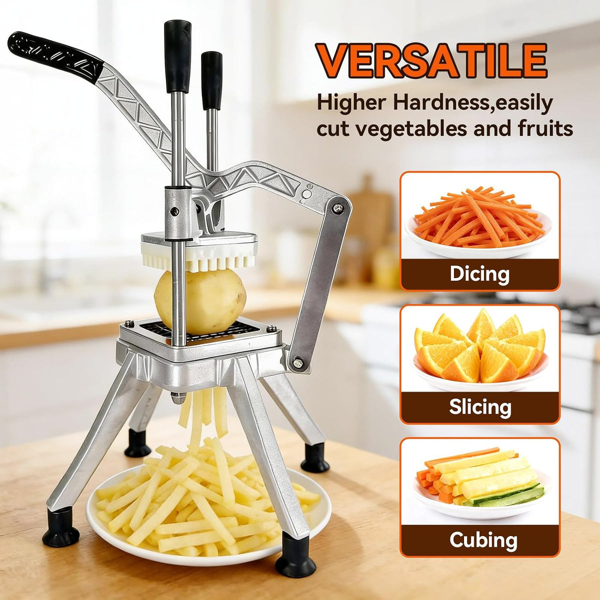 French Fry Cutter Vegetable Chopper with 6 Blades