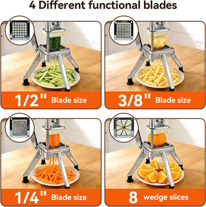 French Fry Cutter Vegetable Chopper with 6 Blades