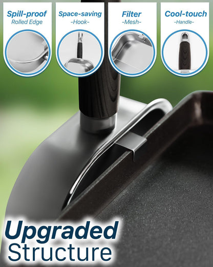 Griddle Scoop for Blackstone with a Any-Edge Hook, Stainless Steel Griddle Portable Food Mover for Stir Fry and Move Food, Classic Grill Shovel