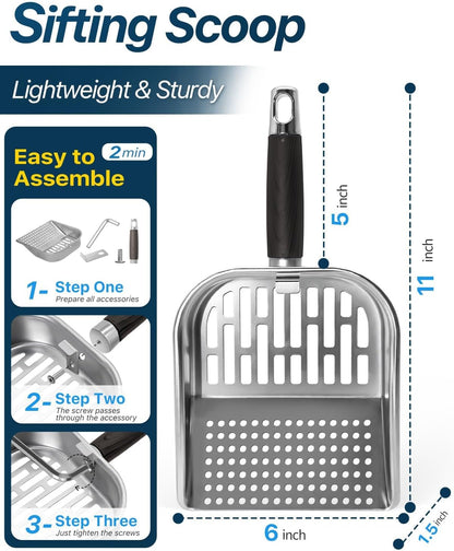 Griddle Scoop for Blackstone with a Any-Edge Hook, Stainless Steel Griddle Portable Food Mover for Stir Fry and Move Food, Classic Grill Shovel