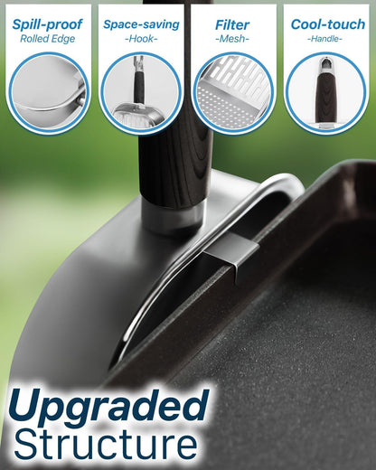 Griddle Scoop for Blackstone with a Any-Edge Hook, Stainless Steel Griddle Portable Food Mover for Stir Fry and Move Food, Classic Grill Shovel