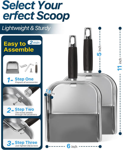 Griddle Scoop for Blackstone with a Any-Edge Hook, Stainless Steel Griddle Portable Food Mover for Stir Fry and Move Food, Classic Grill Shovel