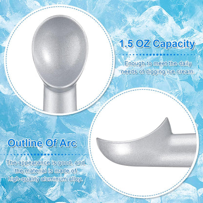 3 Pieces Ice Cream Scoop 7 Inches Nonstick Anti Freeze Ice Cream Scooper with Comfort Handle Aluminum Alloy Design Professional Ice Cream Scoop Easy Clean for Gelato Cookie Sorbet (Silver)