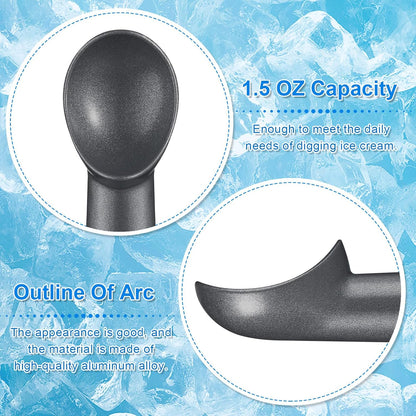 3 Pieces Ice Cream Scoop 7 Inches Nonstick Anti Freeze Ice Cream Scooper with Comfort Handle Aluminum Alloy Design Professional Ice Cream Scoop Easy Clean for Gelato Cookie Sorbet (Silver)