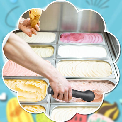 3 Pieces Ice Cream Scoop 7 Inches Nonstick Anti Freeze Ice Cream Scooper with Comfort Handle Aluminum Alloy Design Professional Ice Cream Scoop Easy Clean for Gelato Cookie Sorbet (Silver)
