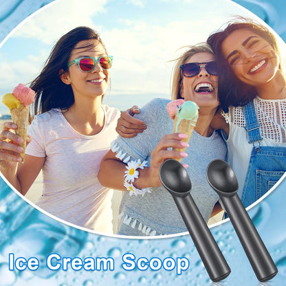 3 Pieces Ice Cream Scoop 7 Inches Nonstick Anti Freeze Ice Cream Scooper with Comfort Handle Aluminum Alloy Design Professional Ice Cream Scoop Easy Clean for Gelato Cookie Sorbet (Silver)