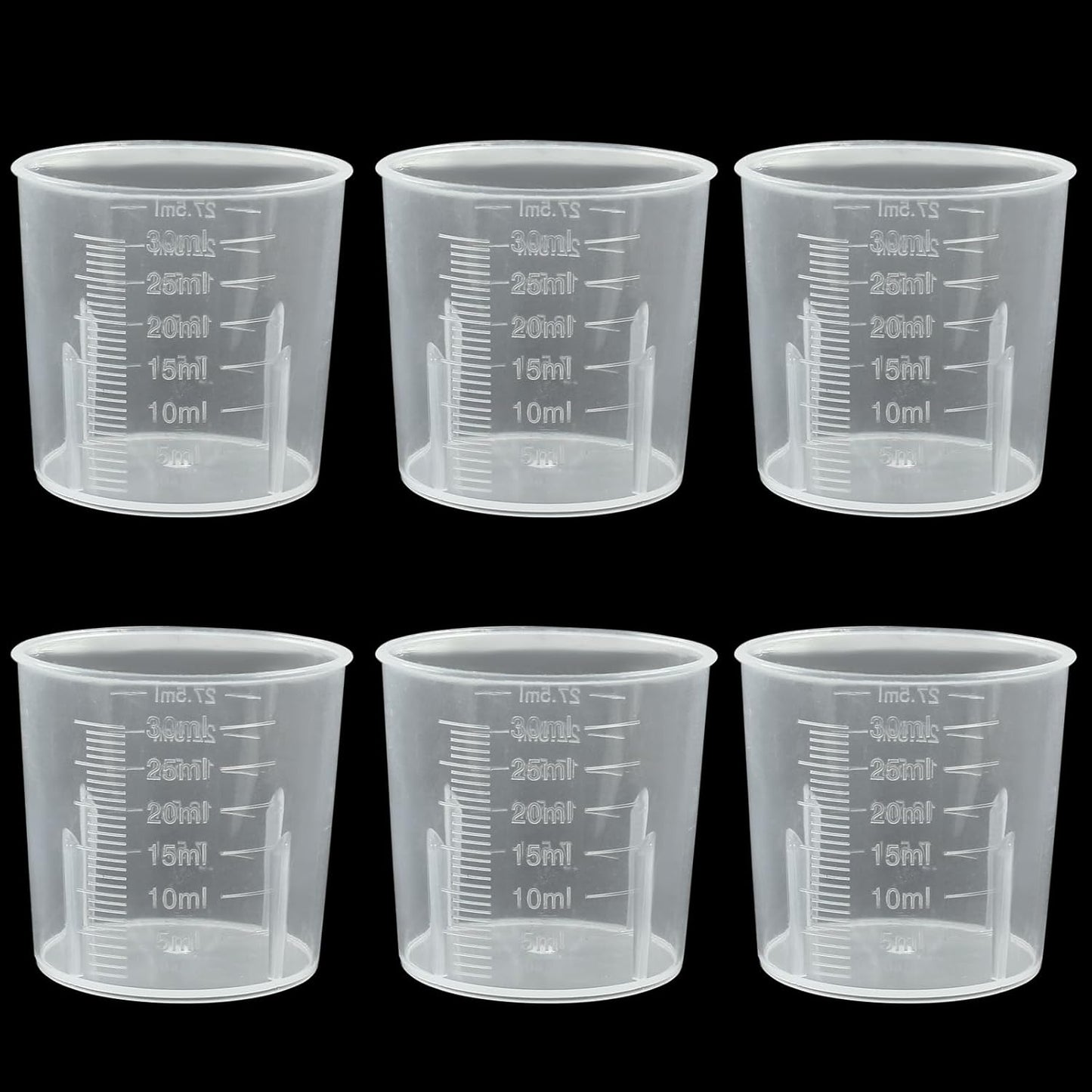 100ml/3.4oz Plastic Graduated Beaker, 3 Pack, Transparent | PP Material, Measuring Cup, Mixing Cup, For Kitchen Lab