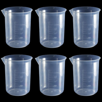 100ml/3.4oz Plastic Graduated Beaker, 3 Pack, Transparent | PP Material, Measuring Cup, Mixing Cup, For Kitchen Lab