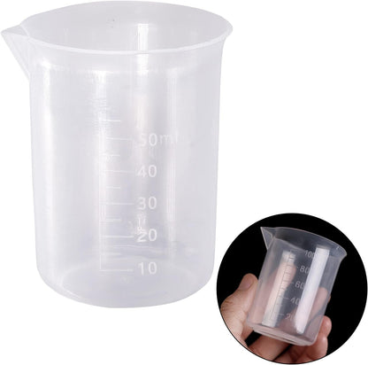 100ml/3.4oz Plastic Graduated Beaker, 3 Pack, Transparent | PP Material, Measuring Cup, Mixing Cup, For Kitchen Lab
