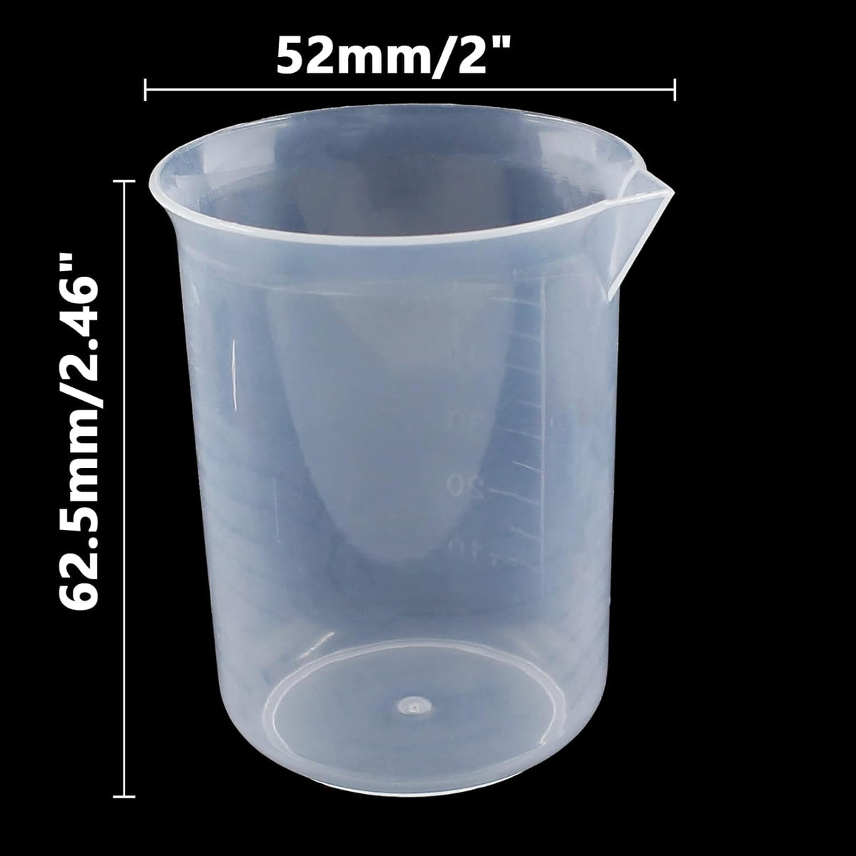 100ml/3.4oz Plastic Graduated Beaker, 3 Pack, Transparent | PP Material, Measuring Cup, Mixing Cup, For Kitchen Lab
