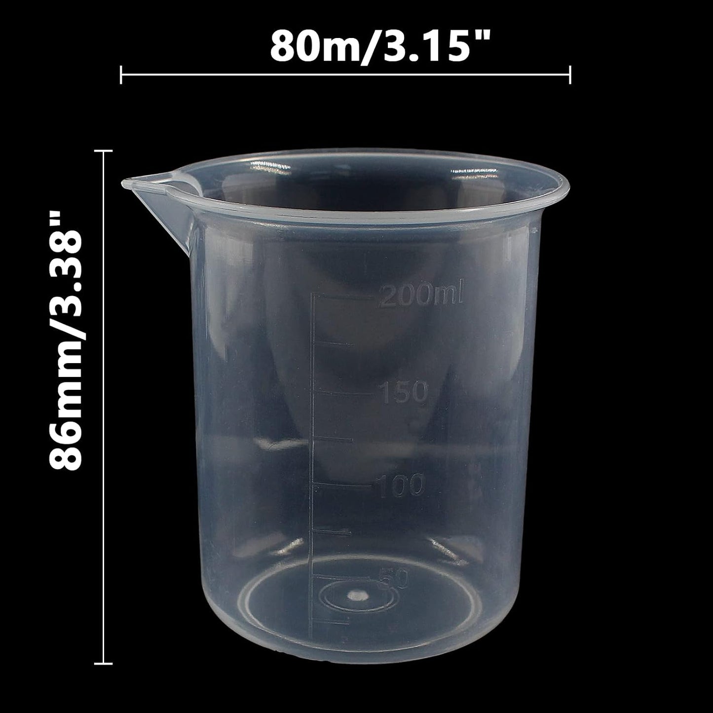 100ml/3.4oz Plastic Graduated Beaker, 3 Pack, Transparent | PP Material, Measuring Cup, Mixing Cup, For Kitchen Lab