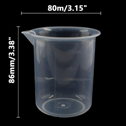 100ml/3.4oz Plastic Graduated Beaker, 3 Pack, Transparent | PP Material, Measuring Cup, Mixing Cup, For Kitchen Lab