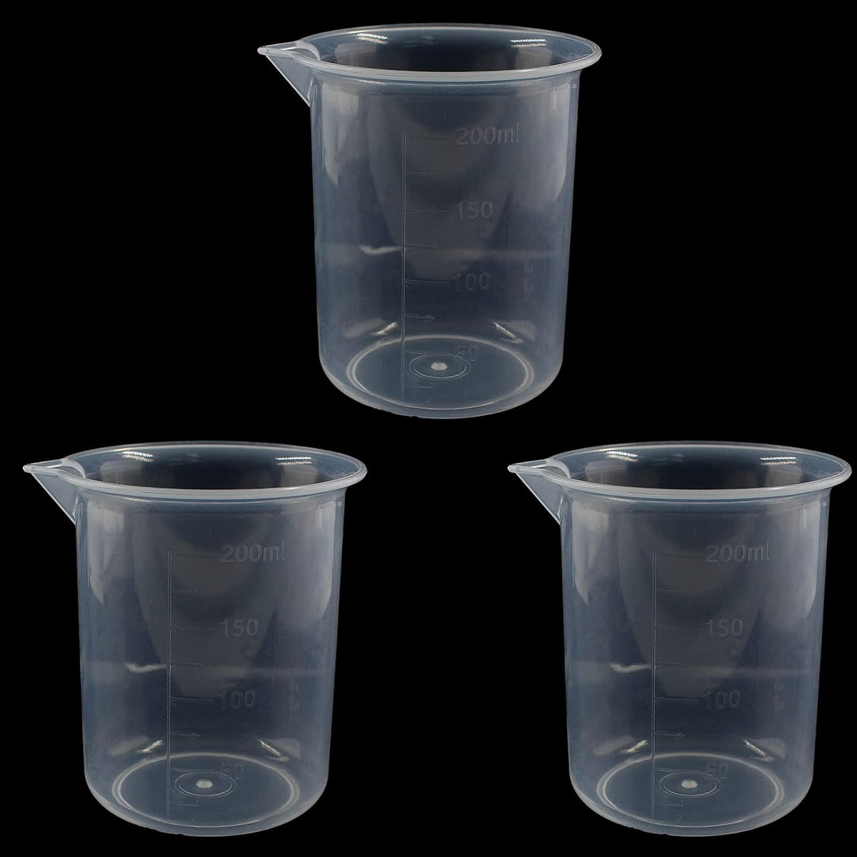 100ml/3.4oz Plastic Graduated Beaker, 3 Pack, Transparent | PP Material, Measuring Cup, Mixing Cup, For Kitchen Lab