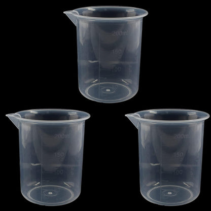 100ml/3.4oz Plastic Graduated Beaker, 3 Pack, Transparent | PP Material, Measuring Cup, Mixing Cup, For Kitchen Lab