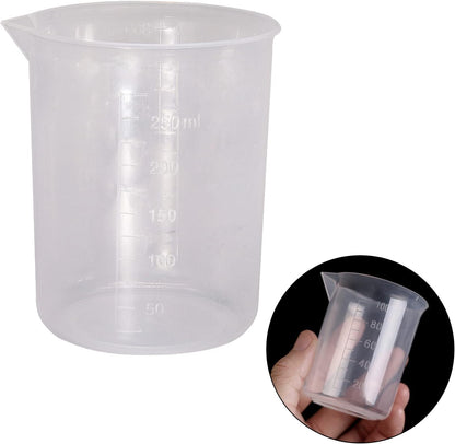 100ml/3.4oz Plastic Graduated Beaker, 3 Pack, Transparent | PP Material, Measuring Cup, Mixing Cup, For Kitchen Lab