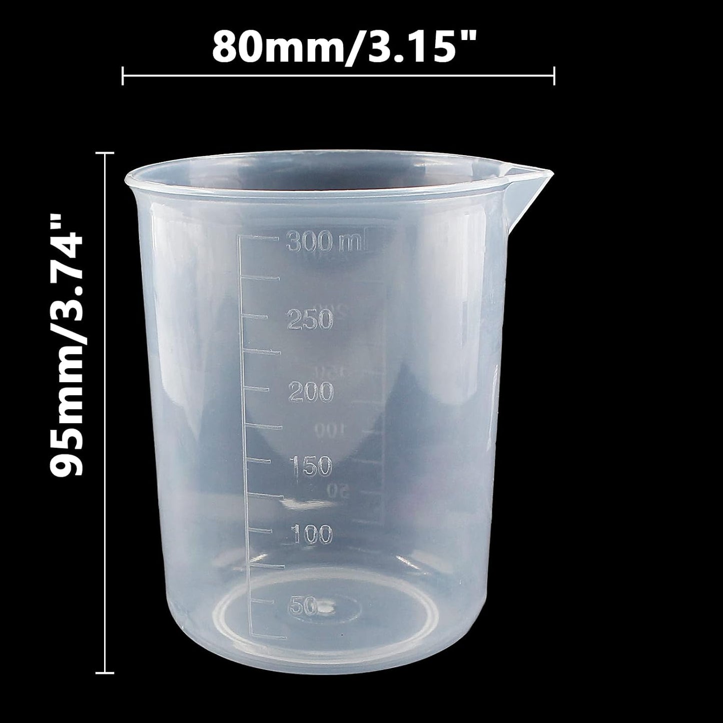 100ml/3.4oz Plastic Graduated Beaker, 3 Pack, Transparent | PP Material, Measuring Cup, Mixing Cup, For Kitchen Lab