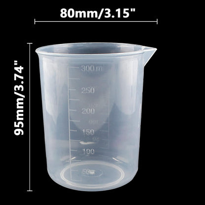 100ml/3.4oz Plastic Graduated Beaker, 3 Pack, Transparent | PP Material, Measuring Cup, Mixing Cup, For Kitchen Lab