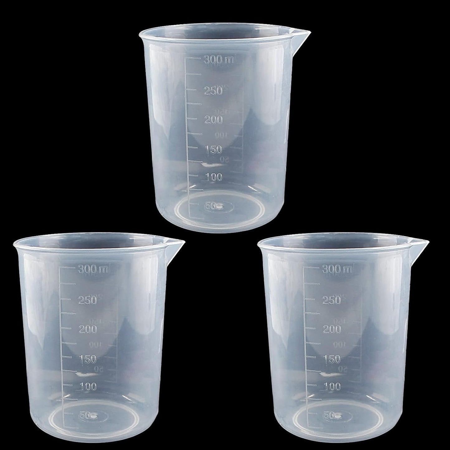 100ml/3.4oz Plastic Graduated Beaker, 3 Pack, Transparent | PP Material, Measuring Cup, Mixing Cup, For Kitchen Lab