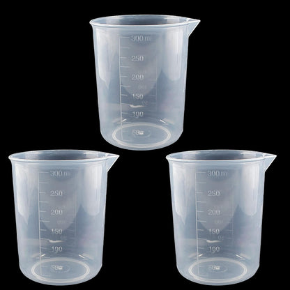 100ml/3.4oz Plastic Graduated Beaker, 3 Pack, Transparent | PP Material, Measuring Cup, Mixing Cup, For Kitchen Lab