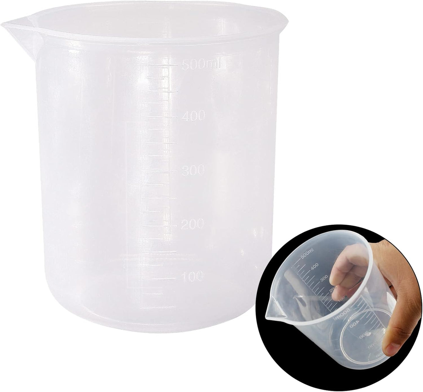 100ml/3.4oz Plastic Graduated Beaker, 3 Pack, Transparent | PP Material, Measuring Cup, Mixing Cup, For Kitchen Lab