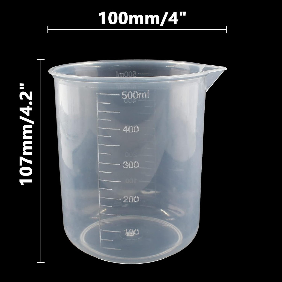 100ml/3.4oz Plastic Graduated Beaker, 3 Pack, Transparent | PP Material, Measuring Cup, Mixing Cup, For Kitchen Lab