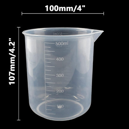 100ml/3.4oz Plastic Graduated Beaker, 3 Pack, Transparent | PP Material, Measuring Cup, Mixing Cup, For Kitchen Lab