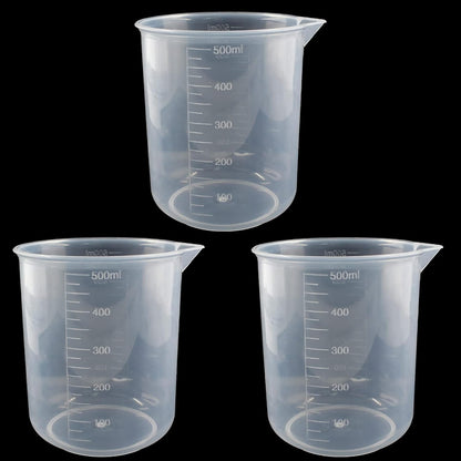 100ml/3.4oz Plastic Graduated Beaker, 3 Pack, Transparent | PP Material, Measuring Cup, Mixing Cup, For Kitchen Lab