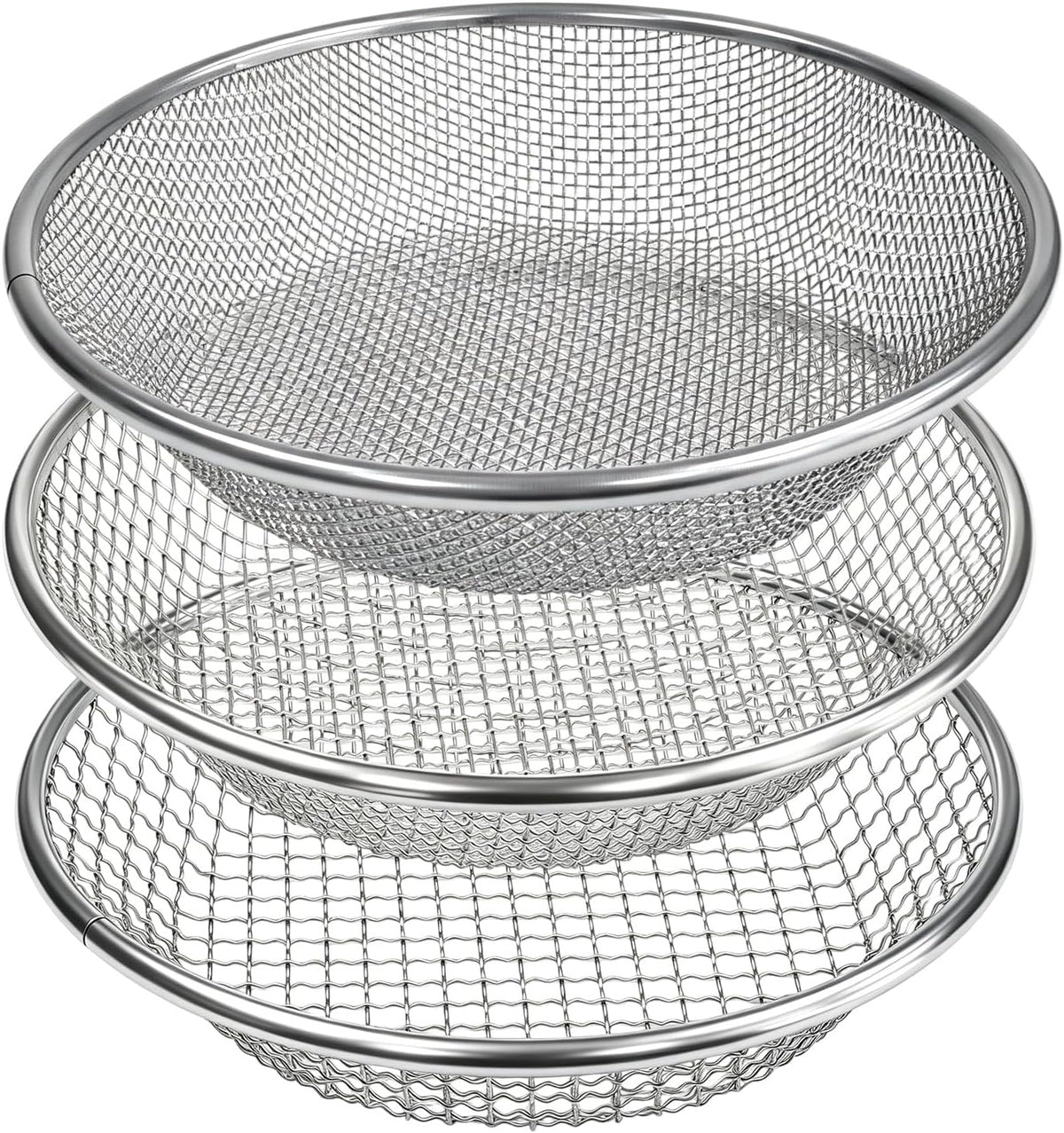 2PCS Gardening Sand Soil Compost Sifter Perfect for 5 Gallon Bucket, 1/4 Inch Mesh, 1/8 Inch Mesh