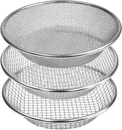 2PCS Gardening Sand Soil Compost Sifter Perfect for 5 Gallon Bucket, 1/4 Inch Mesh, 1/8 Inch Mesh