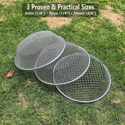 2PCS Gardening Sand Soil Compost Sifter Perfect for 5 Gallon Bucket, 1/4 Inch Mesh, 1/8 Inch Mesh