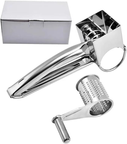 Manual Rotary Cheese Grater, 304 Stainless Steel Rotary Cheese Grater, Hand-Crank Cheese Shredder for Parmesan, Cheddar, Chocolate, Nuts, Vegetables, Manual Cheese Grinder
