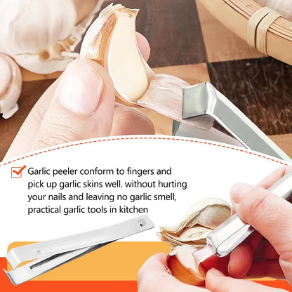 3PCS Garlic Peeler Clips, Garlic Skin Remover, Avoid Smell on Hands