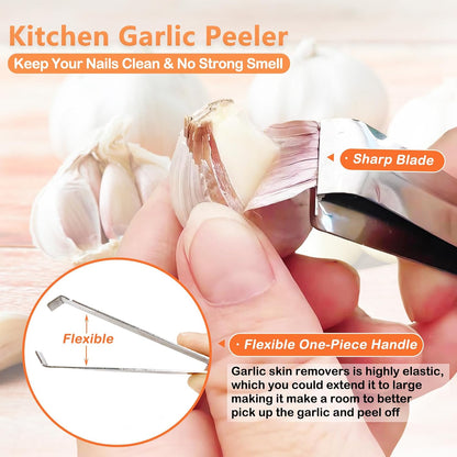 3PCS Garlic Peeler Clips, Garlic Skin Remover, Avoid Smell on Hands