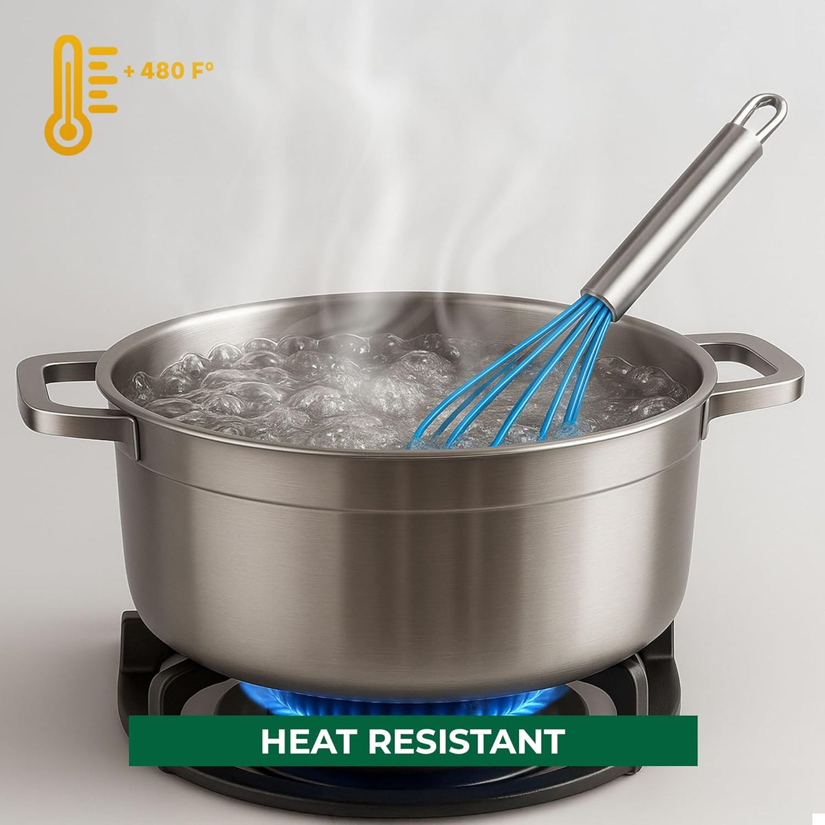Silicone Whisk, Silicone Cooking Utensil Set, Silicone Whisks for Cooking, Non-Scratch Hand Whisks for Kitchen Essentials, Set of 3