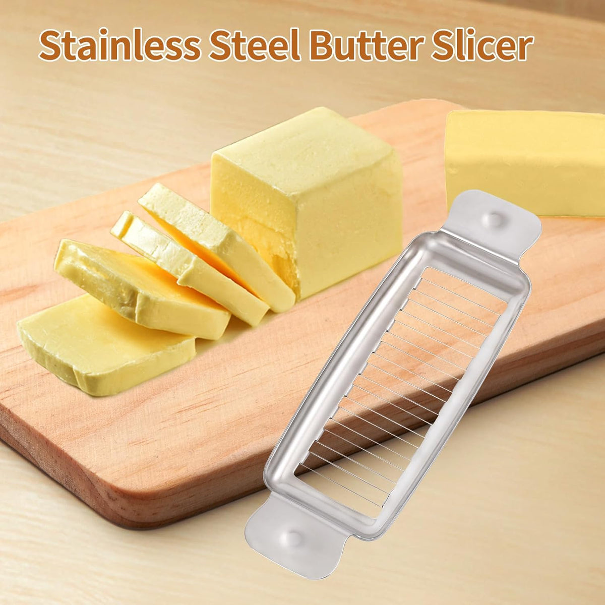 Stainless Steel Butter Slicer, Butter Cutter for Uniform 1/4-Inch Slices