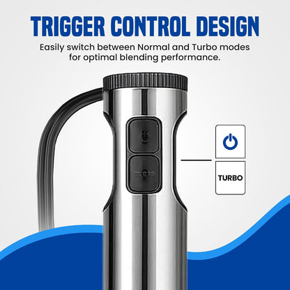 4-in-1 Immersion Hand Blender Set - 800W Powerful Stainless Steel Stick Blender with Whisk, Chopper and Beaker - 8-Speed Handheld Blender for Smoothies, Soup, Baby Food and Puree
