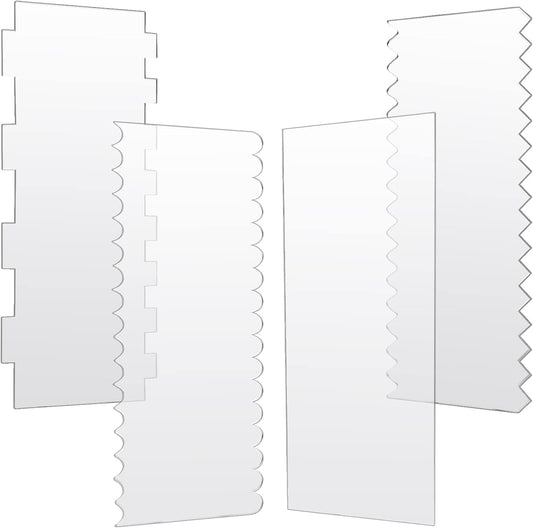 Acrylic Cake Scrapers, 4Pcs