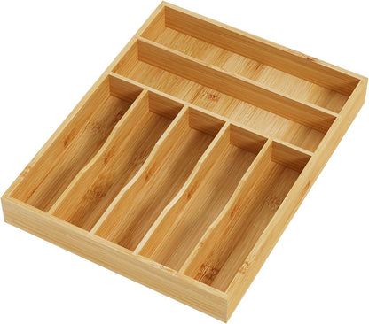 drawer organizer flatware organizer cutlery tray silverware organizer expandable adjustable bamboo drawer organizer kitchen bathroom