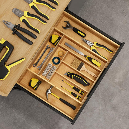 drawer organizer flatware organizer cutlery tray silverware organizer expandable adjustable bamboo drawer organizer kitchen bathroom